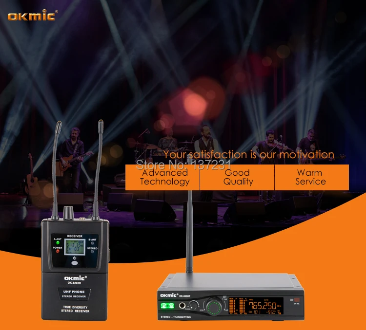 OKMIC OK-003UT+ OK-6202R сценические наушники система мониторинга Стерео приемники Беспроводная в ухо монитор система для на сцене монитор