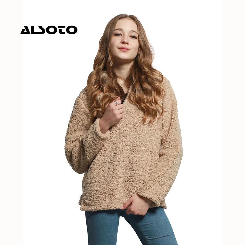 Женская толстовка с длинным рукавом повседневный теплый пуловер топы милые