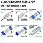 Внешний светодиодный фонарь 5-80 Вт, фонарь 2-3Cx3B 3-6Cx3B 6-12Cx3B 12-20Cx3B 18-30Cx3B 900 мА, фонарь постоянного тока, бесплатная доставка