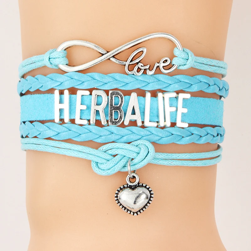 NCRHGL Infinity Love HERBALIFE кожаная Подвеска для браслета в форме сердца плетеные браслеты