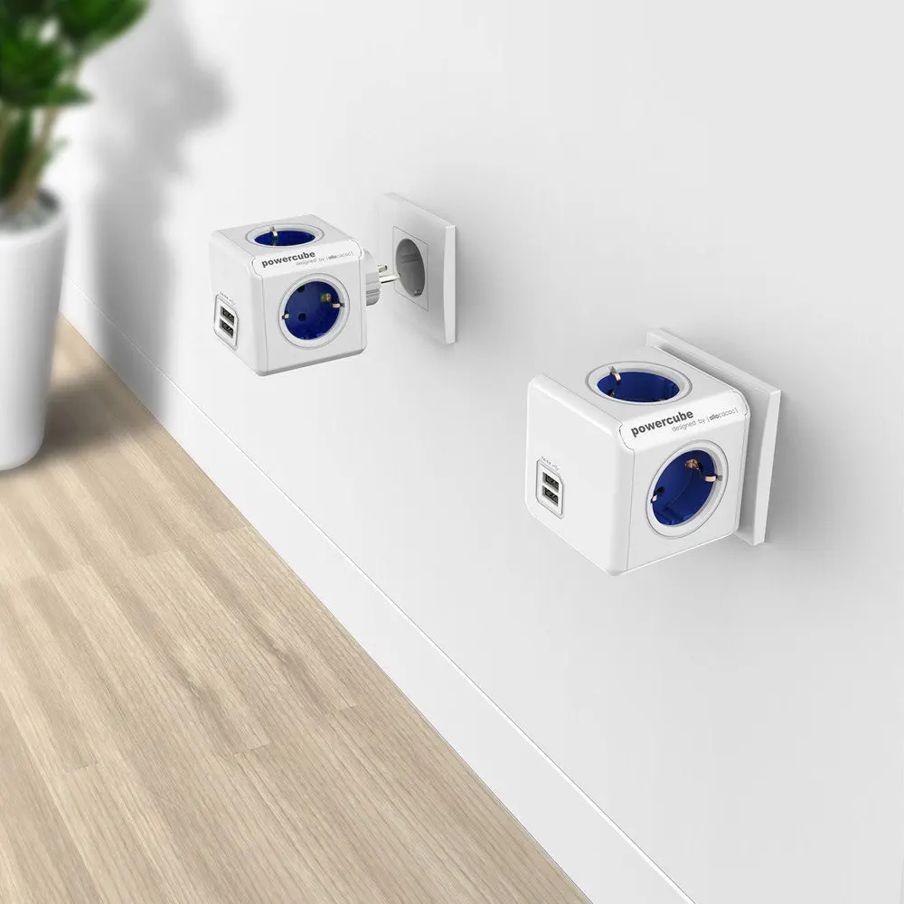 Розетка Allocacoc PowerCube DE с 4 розетками 2 USB порта адаптер для умного дома 16 А 250 В|allocacoc