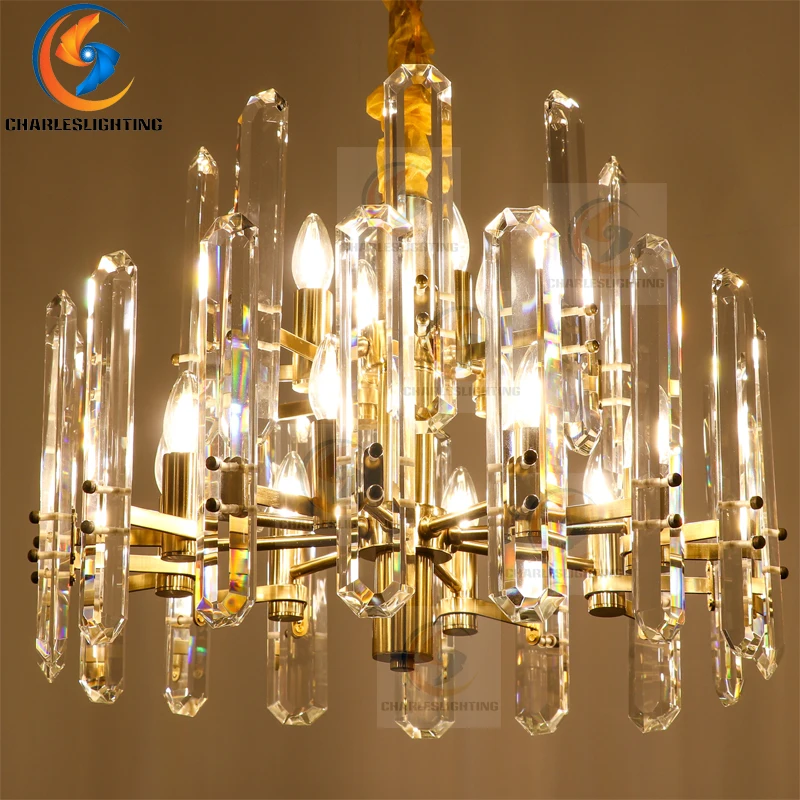 Charles Lighting brief дизайн хрустальные люстры современный светодиодный светильник золото kristal kroonluchter гостиная