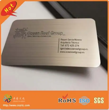 China factory directly supply cheap custom blank laser cut metal card /metal name card/metal business card