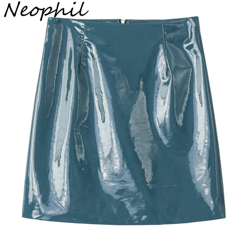 Блестящие Розовые сексуальные мини юбки Neophil из искусственной кожи