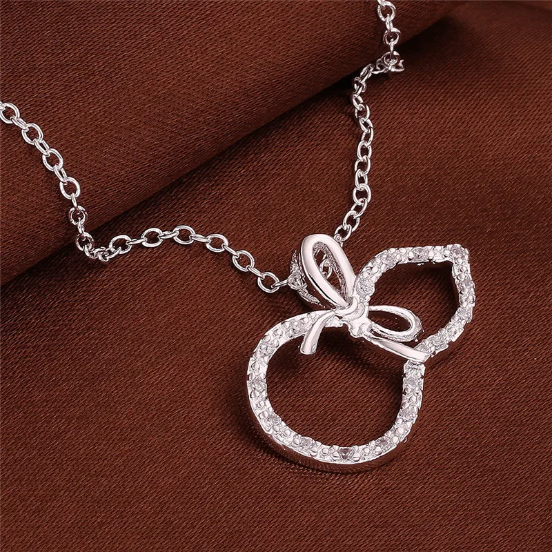 Мода 2017 г. серебро Цепочки и ожерелья Для женщин Лидер продаж горный хрусталь