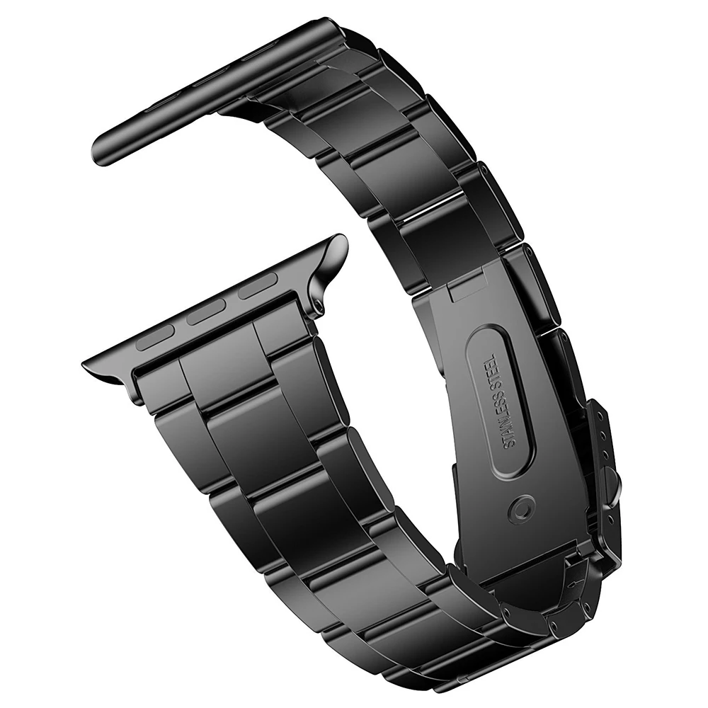 Stainless Steel Watch Band For iWatch Apple Strap Link Bracelet Accessories 38mm 42mm Classical Lock with Adapter | Наручные часы