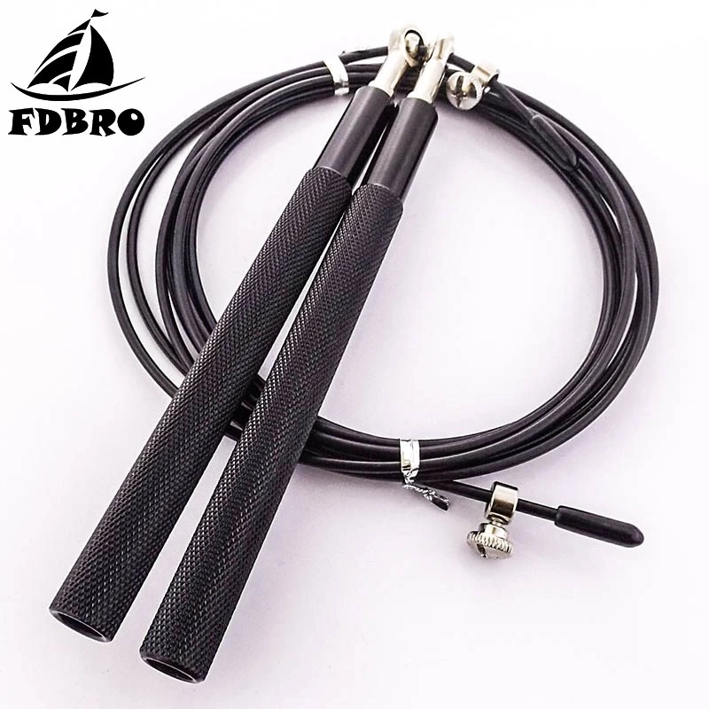 Скоростная Скакалка FDBRO для кроссфита стальная проволока регулируемая