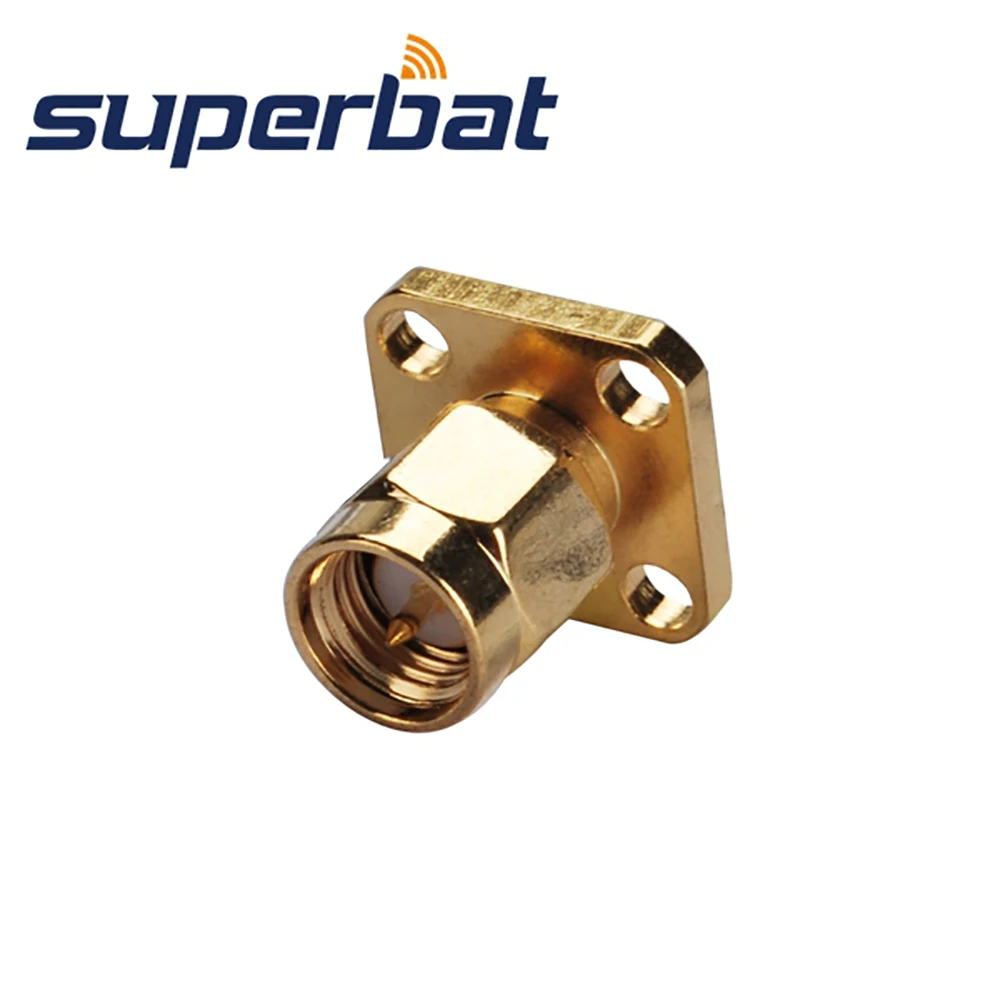 

Superbat 10 шт. SMA 4 отверстия Панельное крепление штекер с паяльной клеммой RF коаксиальный разъем