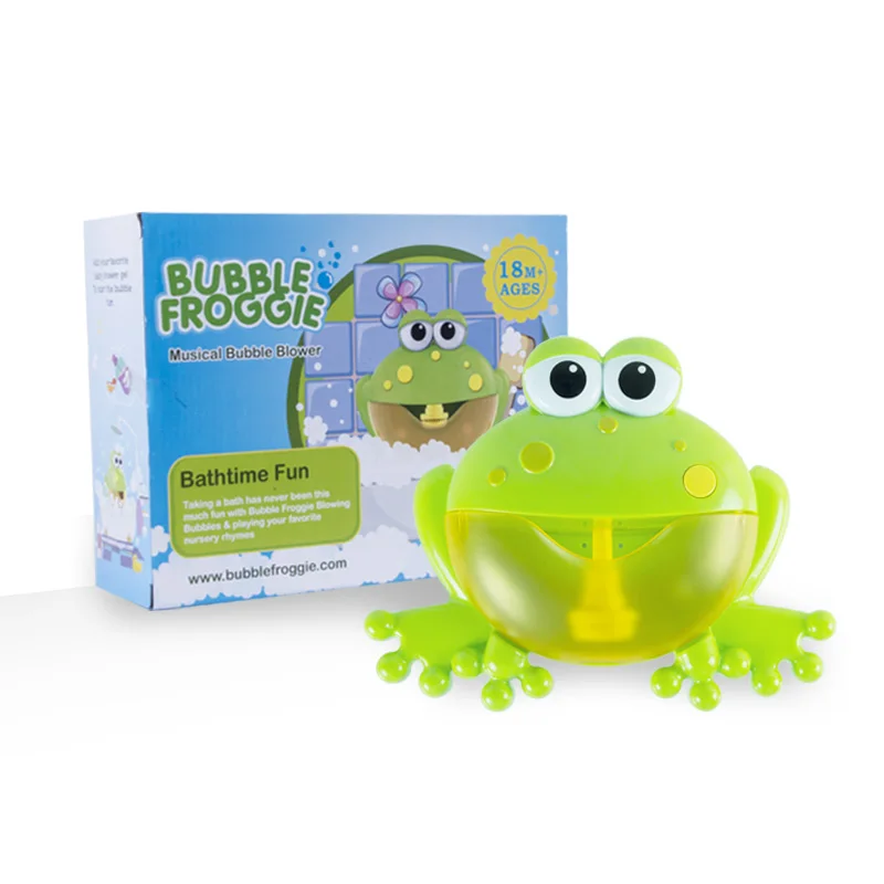 frog Прямая поставка, новинка, 5 пузырьков, игрушка для ванной, для детей, с присоской, пузырьковый чайник, музыка, ванная комната, Душ, ванна, мыло, Пузырьковая машина, водяная игрушка - Цвет: frog