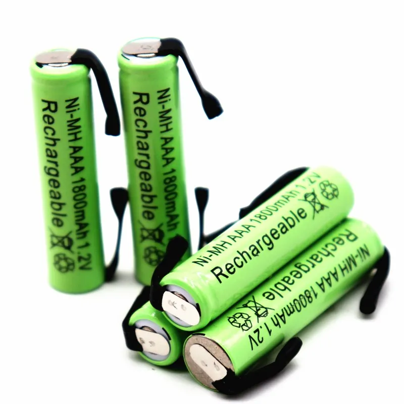 Daweikala Ni-MH 1,2 V AAA аккумулятор 1800mah с вкладками для сварки для Электробритва Philips Braun, зубная щетка