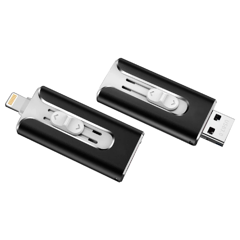 IOS флеш-накопитель 128 ГБ, 256 ГБ 64 Гб карта памяти 3-в-1 OTG USB флэш-накопитель внешнее запоминающее устройство, совместимый с iPhone, iPad и iPod Андро