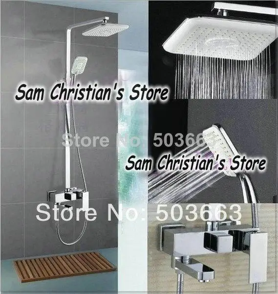to tap Wholesale And Retail NEW Chrome Brass Water Pressure Boosting Bathroom Rainfall 8&quotShower MF-1100 Mixer Tub Faucet Shower | Дом и