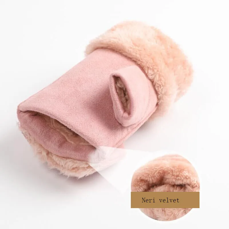 Замши раскладушка перчатки без пальцев женские осень зима теплая верхняя одежда