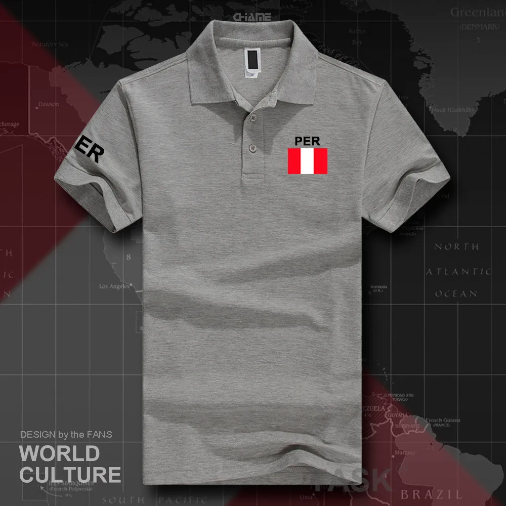 Перуанские рубашки-поло с коротким рукавом для мужчин белые брендовые принтом
