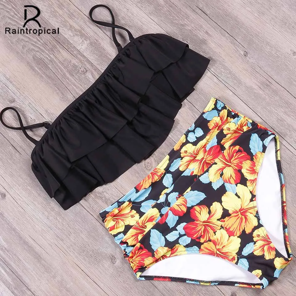 Новинка женский купальник rainтропический купальный костюм с высокой талией