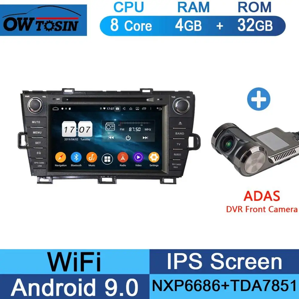 32G Adas Camera " ips Восьмиядерный 4 Гб ram+ 64 Гб rom Android 9,0 автомобильный DVD радио gps для Toyota Prius 2009- DSP CarPlay Parrot BT стерео Adas плеер - Цвет: 32G Adas Camera