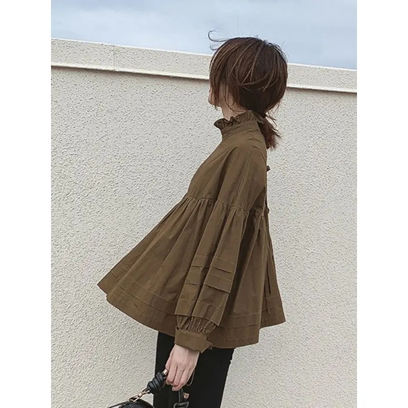 Женская блузка в Корейском стиле повседневная элегантная Свободная