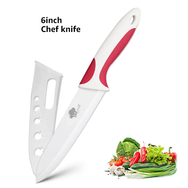 6 inch red white Керамический нож 6 5 4 3 дюймов кухонный нож шеф-повара для нарезки мяса нож для очистки овощей белое лезвие красочная Нескользящая ручка инструмент для приготовления пищи - Цвет: 6 inch red white