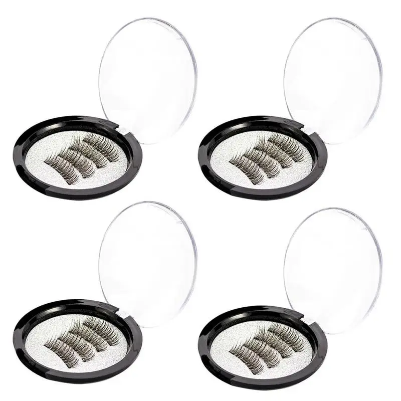 4pcs/Pair Magnetic Magnet Eyelashes Eye Makeup Kit Thick Good Quality 3d Mink False Dropshipping | Красота и здоровье