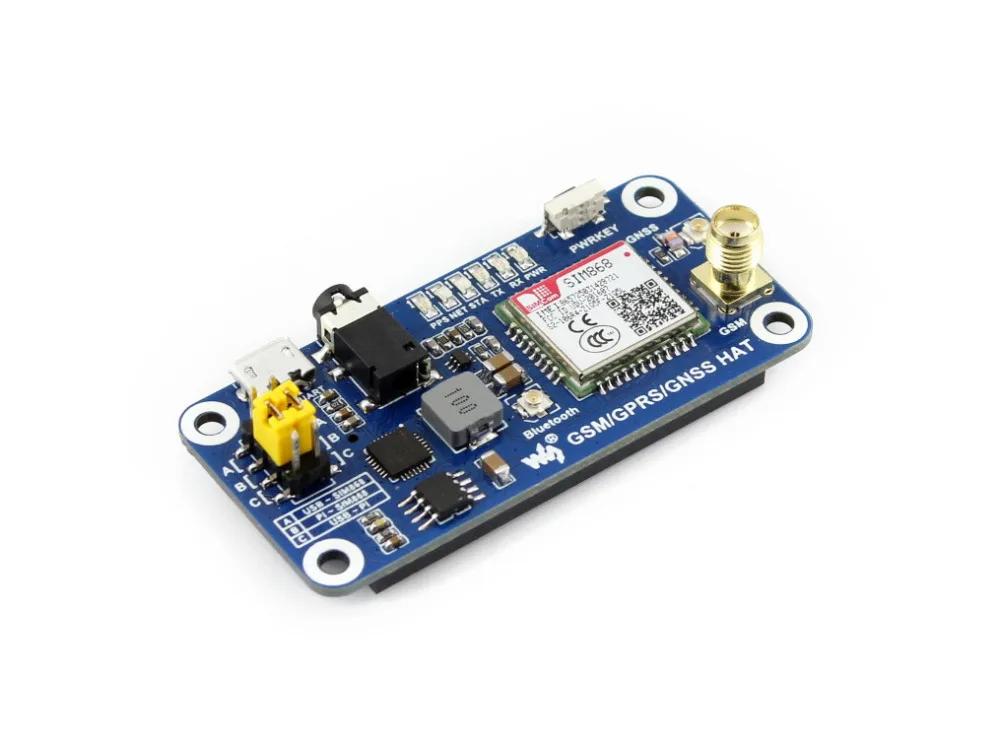GSM/GPRS/GNSS/Bluetooth шапка для Raspberry Pi Bluetooth 3,0 поддерживает SMS Телефонный звонок GPRS DTMF HTTP FTP MMS электронная почта gps компас