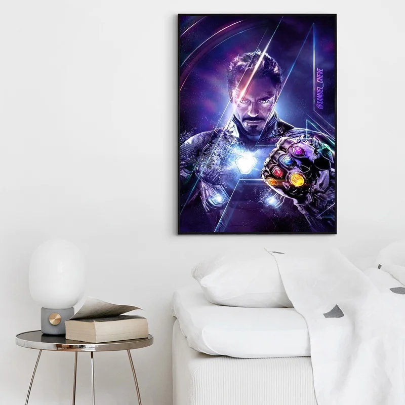 Avengers Endgame Iron Man Thanos Infinity Gauntlet Movie Poster Home Decor Wall Art Canvas Painting Cnavas Print | Дом и сад