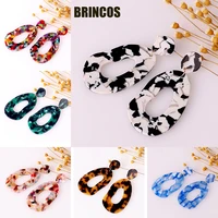 aliexpress acrylic earrings for women 2019 boho leaves fluorescent color korean indian jewelry big vintage statement gold