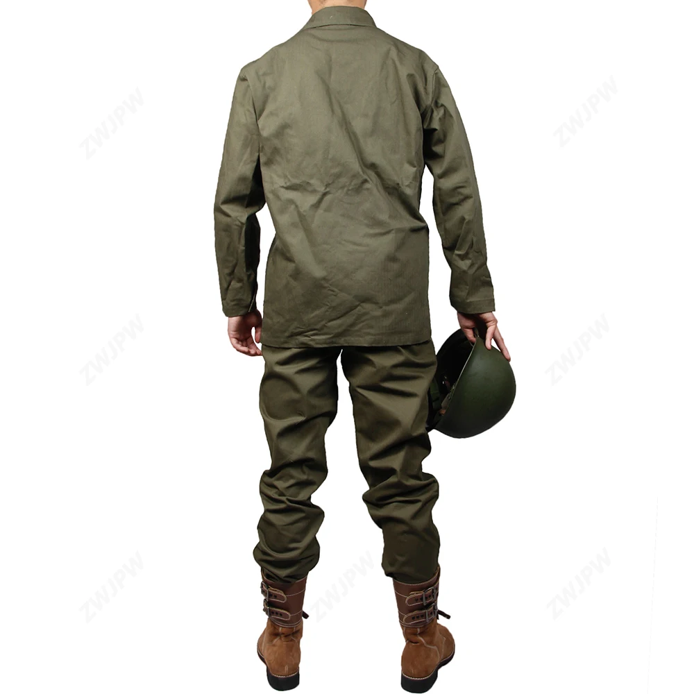 Пальто и брюки WWII США USMC HBT армейский зеленый UNIFORME с индивидуальным воротником