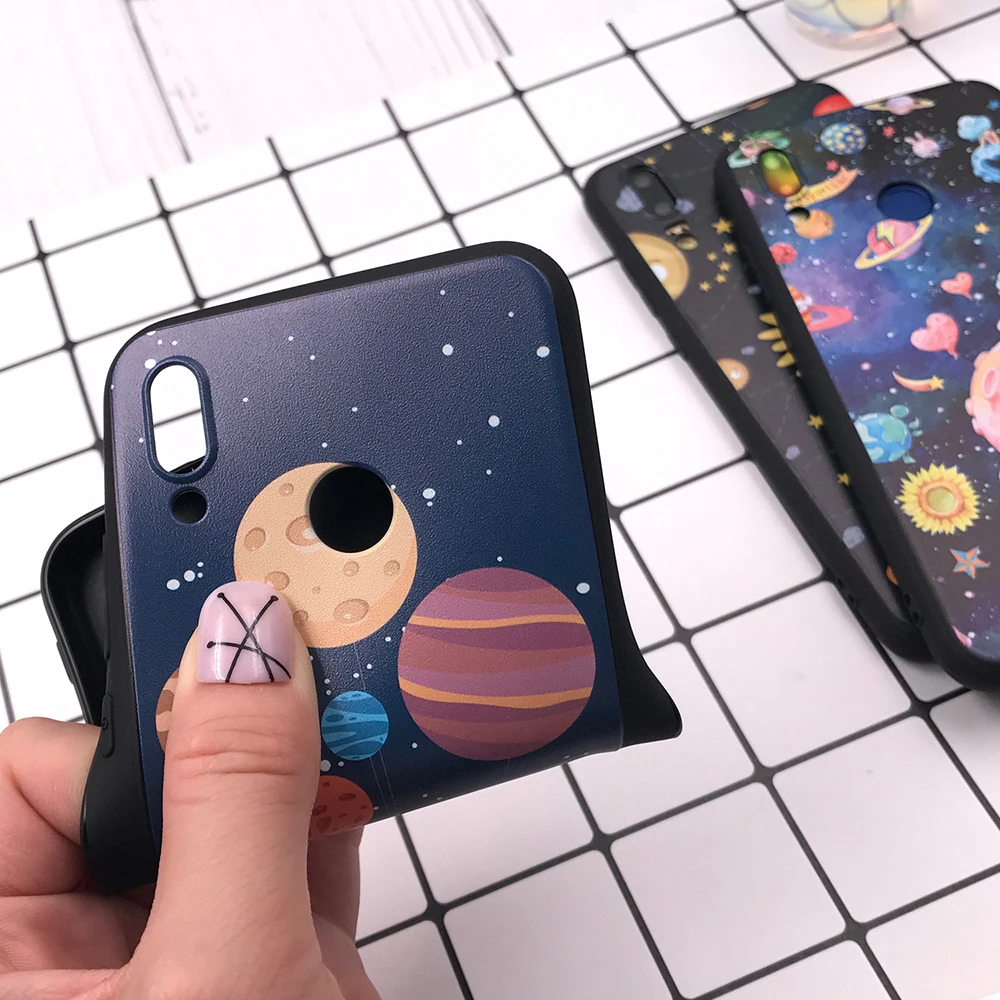 Мягкий чехол из ТПУ для Huawei P20 Lite милый с изображением Вселенной P30 2019 Новое