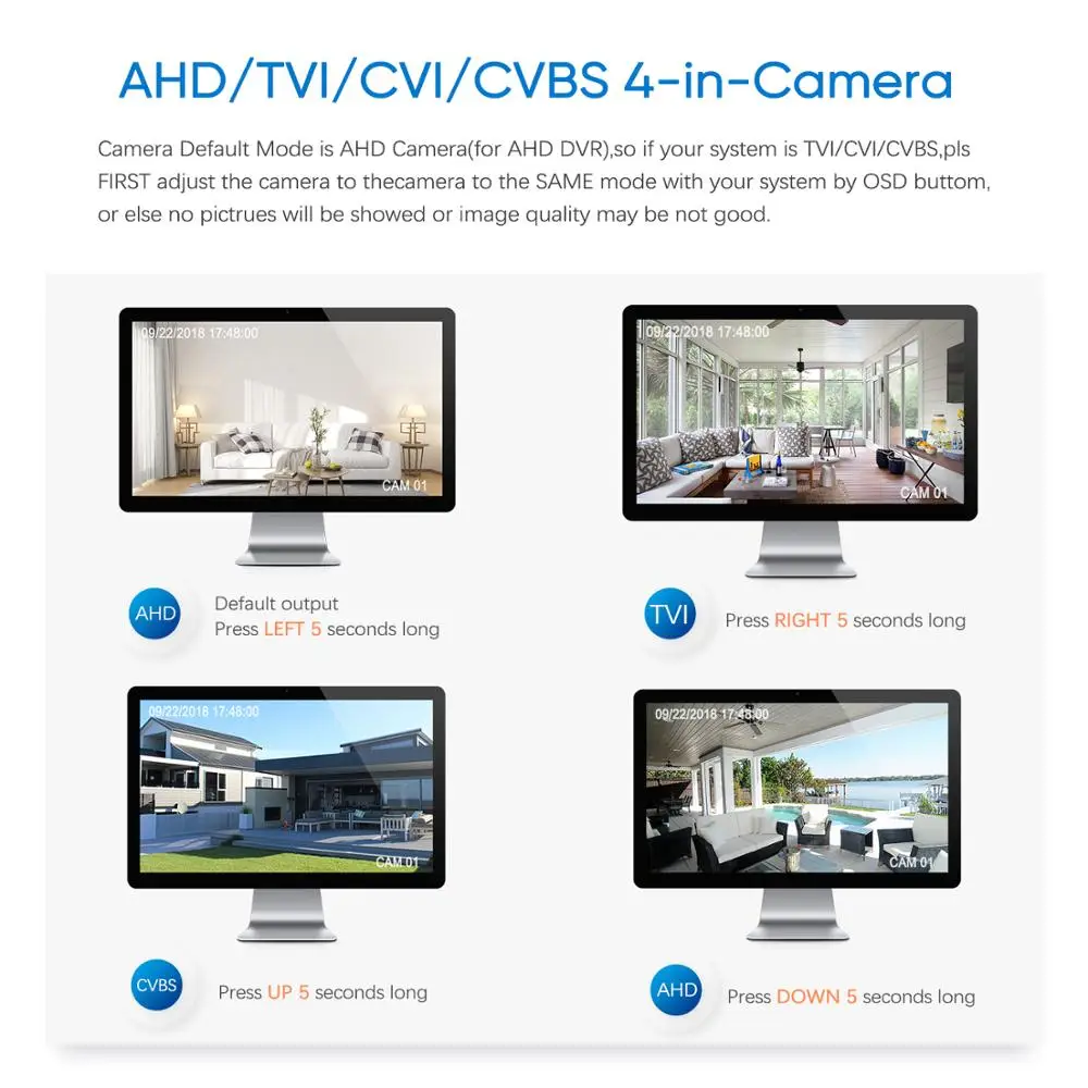 Eyes. sys аналоговая камера наблюдения 2MP TVI/AHD/CVI/CVBS переключатель 4 в 1 OSD меню домашний