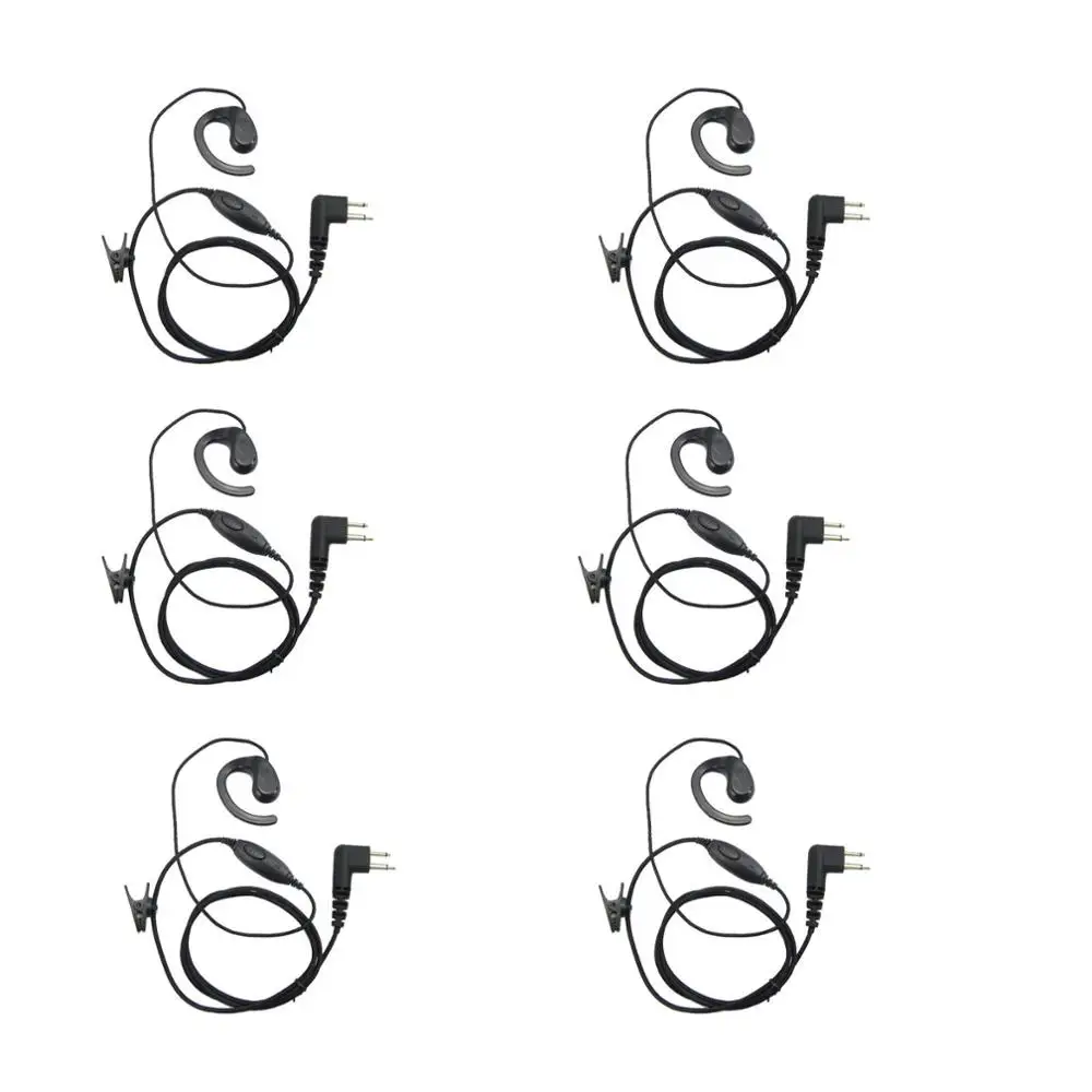 

Гарнитура для Motorola Radio GP300/308 CP88/100/150/200, 6 шт., 2 контакта, черный