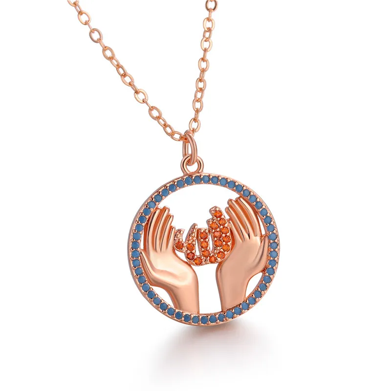

JUWANG Special Charm Design For Women Mother's Day Gift For MOM Cubic Zirconia Copper Pendant Necklace 2 Colors Fashion Jewelry