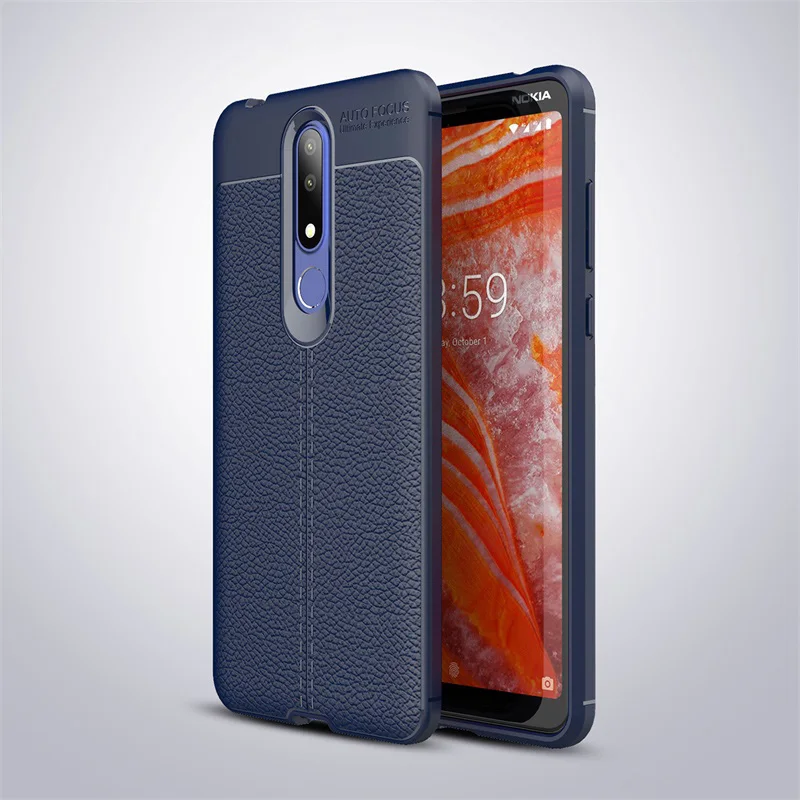 Чехлы для Nokia 3,1 Plus, роскошная кожа, силикон, мягкий ТПУ, задняя крышка, аксессуар на Nokia3.1, чехлы, Coque Fundas для Nokia 3