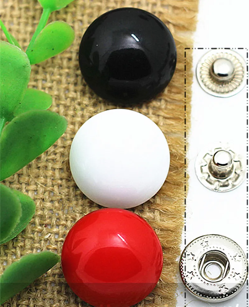 20 шт 25 мм красный/черный/белый полимер круглый оснастки застежка Poppers пресс Набор