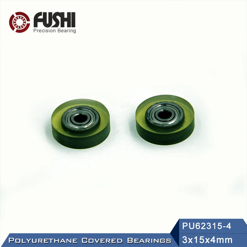 Фото Полиуретановый подшипник с полиуретановым покрытием PU 623, 3*15*4 мм (4 шт.), вал 3 мм, быстрая полиуретановая крышка, подшипники PU623 №1