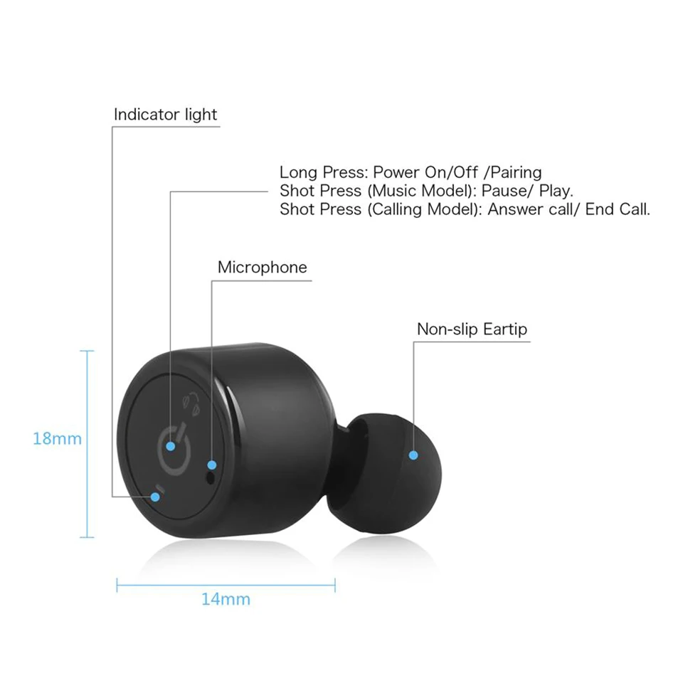Moreblue мини Близнецы истинный Беспроводной Bluetooth V4.2 наушники стерео Спорт бег