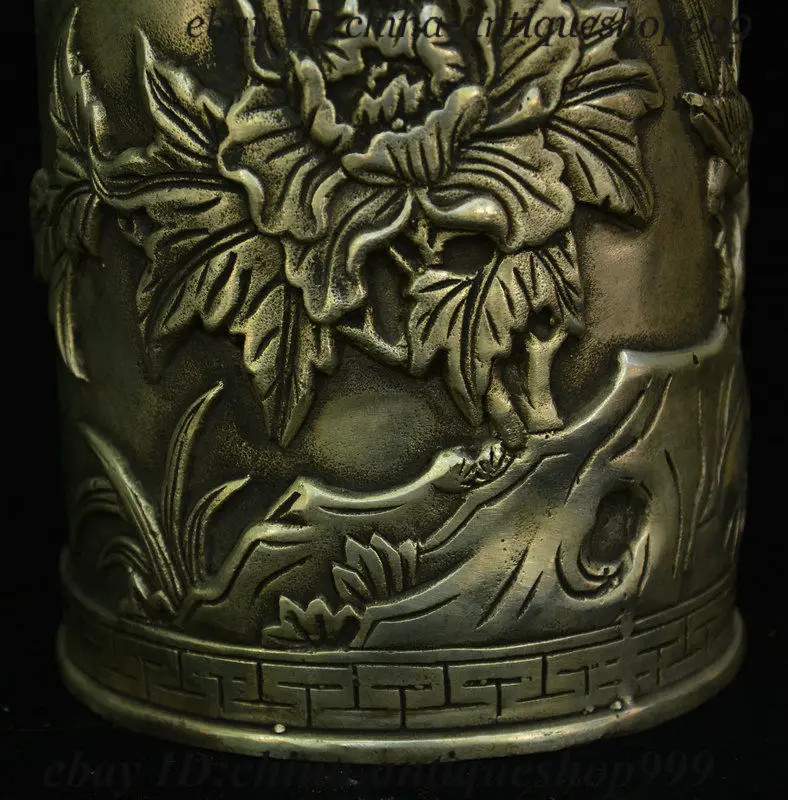 Старая китайская династия дворец Серебряный цветок птица благоприятная ручка