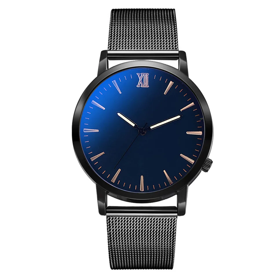 Мужские черные тонкие спортивные минималистичные часы мужские роскошные