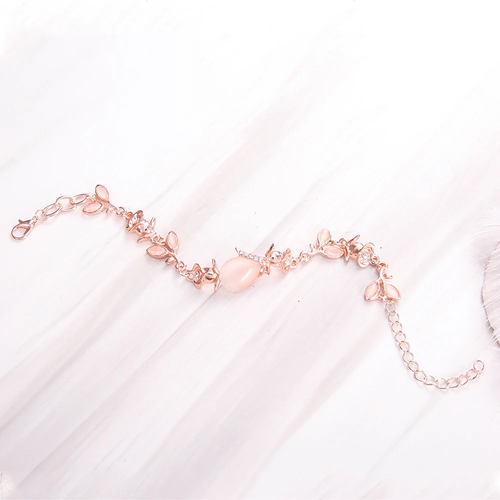 1 шт. для женщин браслеты модные большими лепестками роз капли розового цвета с