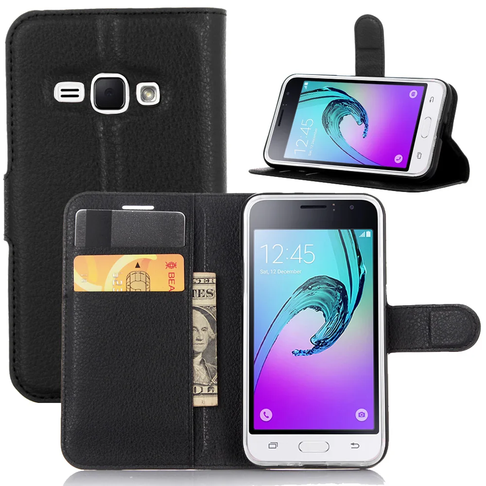 Роскошный кожаный чехол-книжка из искусственной кожи с для Samsung Galaxy J1 2016 J120