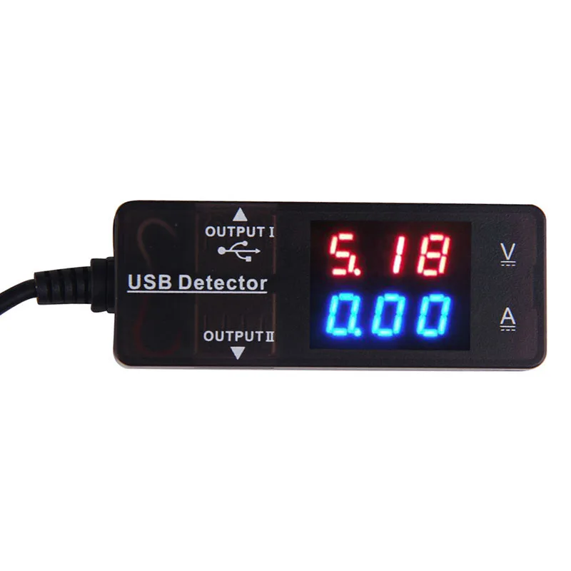 Цифровой светодиодный USB-детектор тестер напряжения и тока два порта для