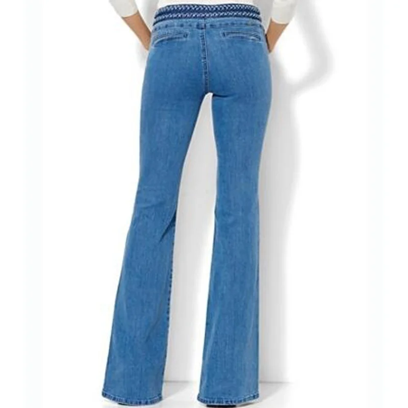 High Waist Bootcut Jeans Denim Pant Jean Slim Femme Plus Size Cotton Flare M-5XL |