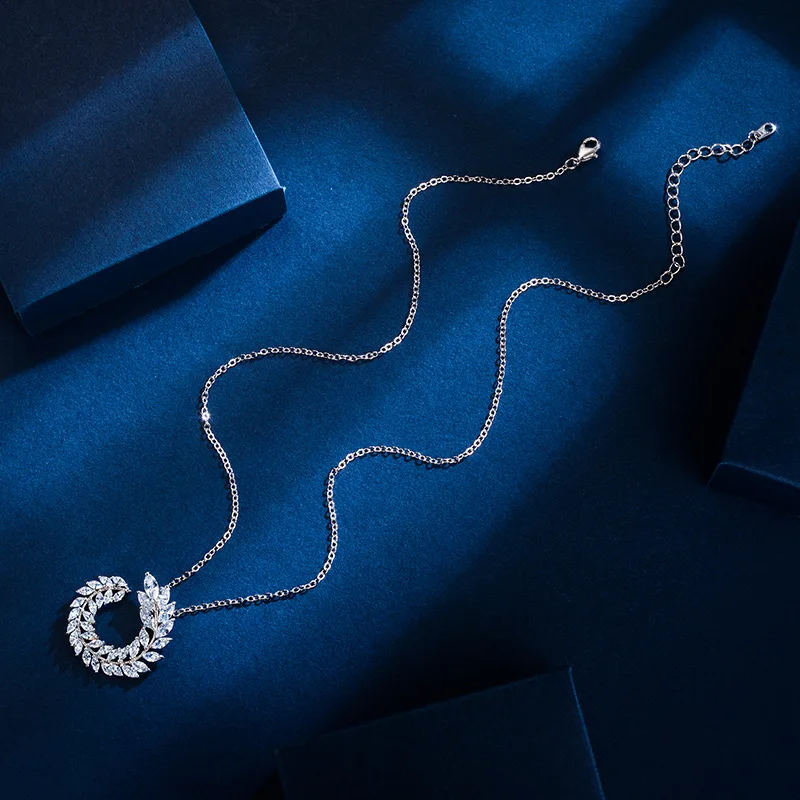 Хит продаж 2020 креативное ожерелье с кулоном в виде листьев из циркония от Swarovski