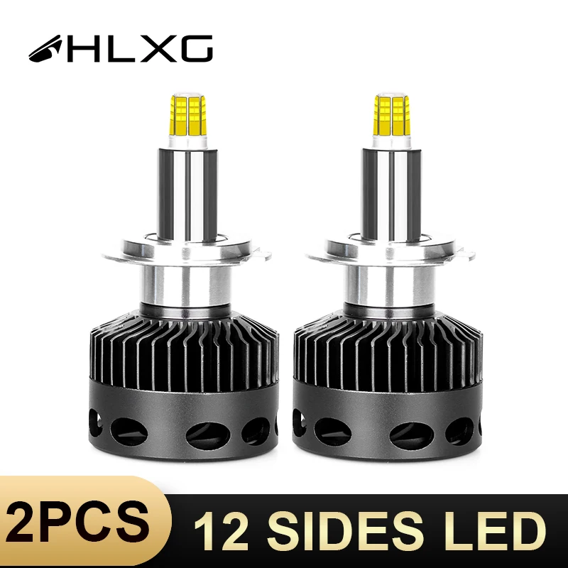 HLXG 13500LM h7 светодиодный H1 H3 H8 H9 H11 9005 9006 880 5202 9012 лампы фары из компактной стали
