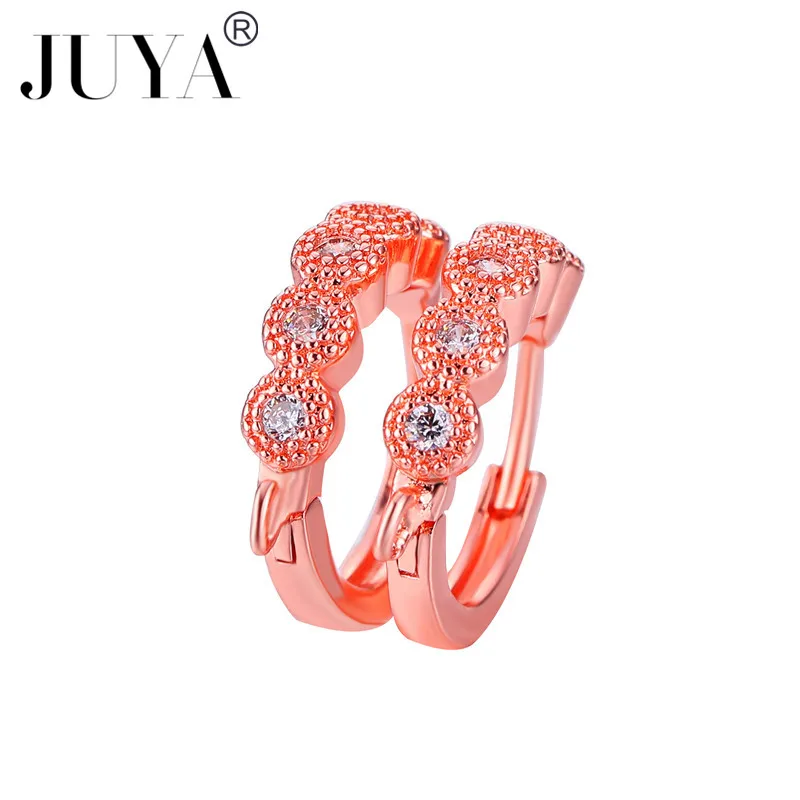 Rose Gold 6 стилей, сделай сам, серьги, застежки, крючки, фурнитура, высокое качество, медный крюк из циркония, серьги, ювелирные изделия для женщин - Цвет: Rose Gold