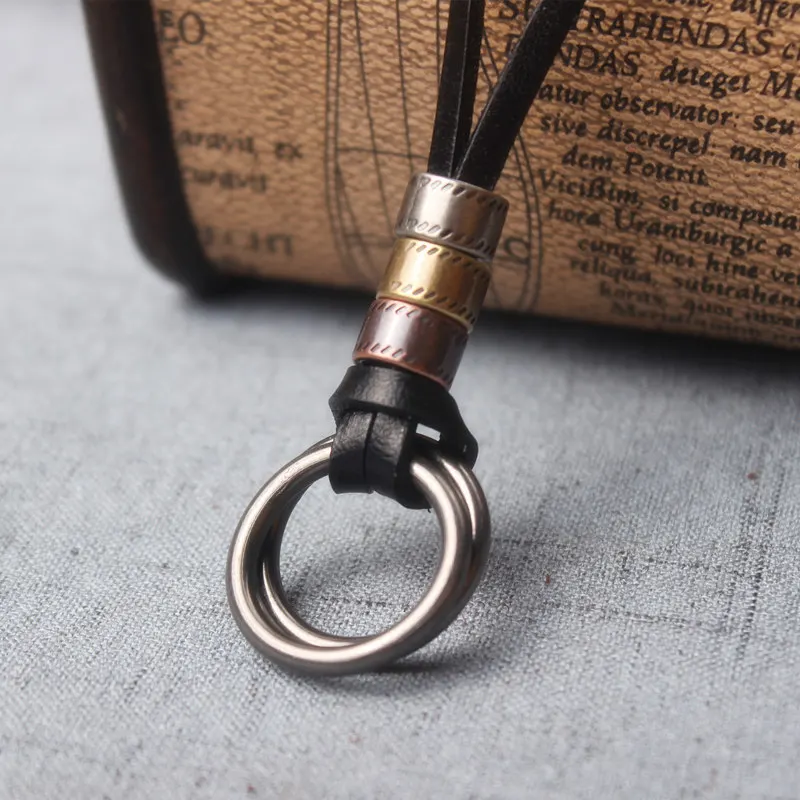 HOTSALE Genuine leather male necklace high quality handmade cowhide men pendent retro charming jewelry resizable DROP SHIPPING | Украшения