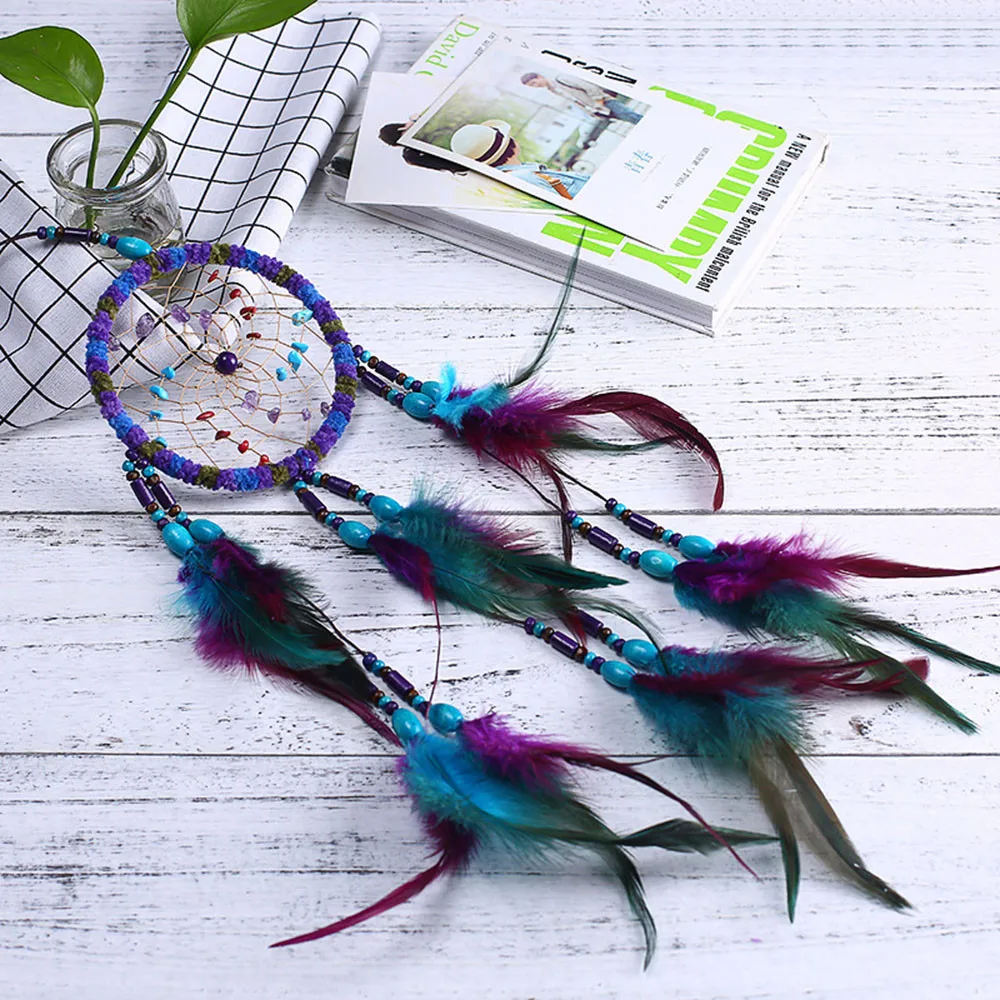 Кружева Dream Catcher перо висят украшения из бисера орнаментом подарок скандинавском стиле дети висячие украшения kinderkamer decoratie