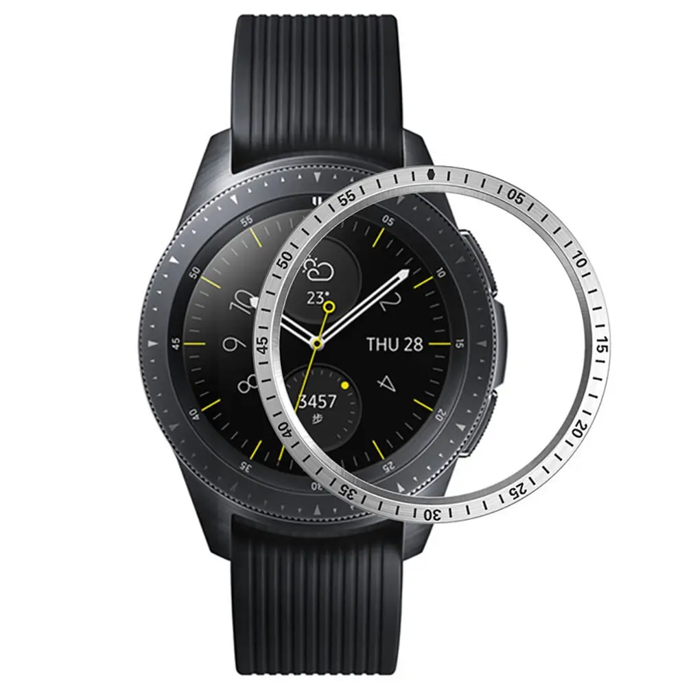 1 Для samsung Galaxy Watch 46 мм/42 мм замена Смарт часы аксессуары ободок кольцо клейкая крышка против царапин металл - Цвет: 1