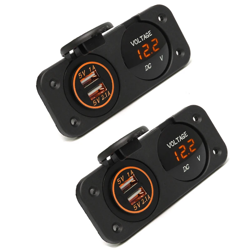 Новый автомобиль Зарядное устройство мотоциклетные plug 2 USB Порты и разъёмы