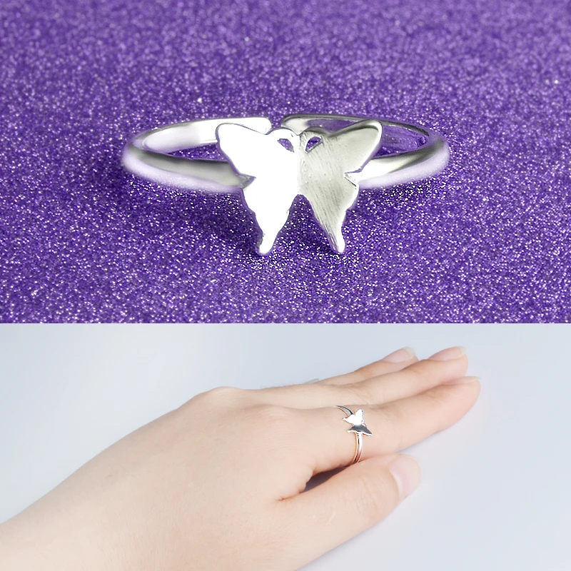 Модные фантастические кольца Elegence Butterfly аксессуары из стерлингового серебра 925