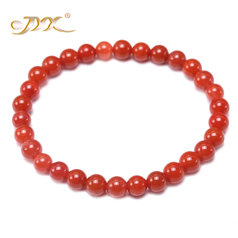 JYX Natural Agate Bracelets for Women 6-7mm Red Prayer Beads Buddhist Bracelet Men Jewelry 8&quot-Selected Nanhong | Украшения и